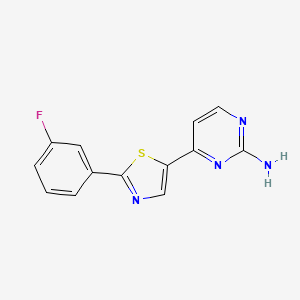 molecular formula C13H9FN4S B2988115 4-[2-(3-Fluorophenyl)-1,3-thiazol-5-yl]-2-pyrimidinamine CAS No. 1210244-46-4