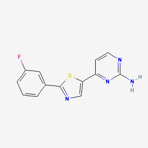 molecular formula C13H9FN4S B2988115 4-[2-(3-fluorophenyl)-1,3-thiazol-5-yl]pyrimidin-2-amine CAS No. 1210244-46-4