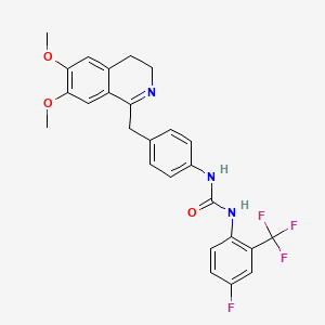 molecular formula C26H23F4N3O3 B2988116 1-[4-[(6,7-Dimethoxy-3,4-dihydroisoquinolin-1-yl)methyl]phenyl]-3-[4-fluoro-2-(trifluoromethyl)phenyl]urea CAS No. 1024362-89-7