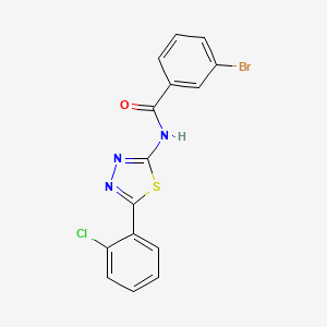 molecular formula C15H9BrClN3OS B2988119 3-bromo-N-[5-(2-chlorophenyl)-1,3,4-thiadiazol-2-yl]benzamide CAS No. 392241-66-6