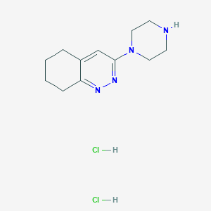 molecular formula C12H20Cl2N4 B2988130 3-(Piperazin-1-yl)-5,6,7,8-tetrahydrocinnoline dihydrochloride CAS No. 2034460-05-2