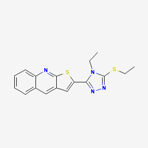 ethyl 4-ethyl-5-thieno[2,3-b]quinolin-2-yl-4H-1,2,4-triazol-3-yl sulfide