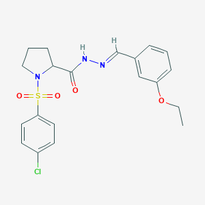 molecular formula C20H22ClN3O4S B298814 1-[(4-chlorophenyl)sulfonyl]-N'-(3-ethoxybenzylidene)-2-pyrrolidinecarbohydrazide 