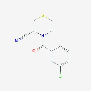 molecular formula C12H11ClN2OS B2988140 4-(3-Chlorobenzoyl)thiomorpholine-3-carbonitrile CAS No. 2189235-56-9