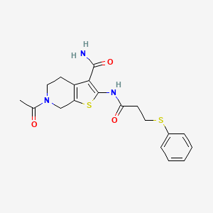 6-Acetyl-2-(3-(phenylthio)propanamido)-4,5,6,7-tetrahydrothieno[2,3-c]pyridine-3-carboxamide