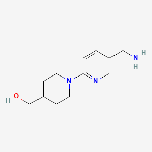 molecular formula C12H19N3O B2988154 {1-[5-(Aminomethyl)pyridin-2-yl]piperidin-4-yl}methanol CAS No. 1094353-29-3