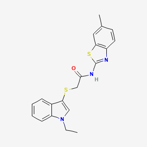 2-((1-ethyl-1H-indol-3-yl)thio)-N-(6-methylbenzo[d]thiazol-2-yl)acetamide