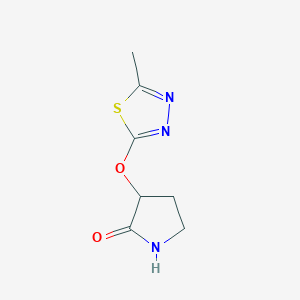 molecular formula C7H9N3O2S B2988157 3-[(5-Methyl-1,3,4-thiadiazol-2-yl)oxy]pyrrolidin-2-one CAS No. 2198914-09-7