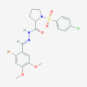 molecular formula C20H21BrClN3O5S B298816 N'-(2-bromo-4,5-dimethoxybenzylidene)-1-[(4-chlorophenyl)sulfonyl]-2-pyrrolidinecarbohydrazide 