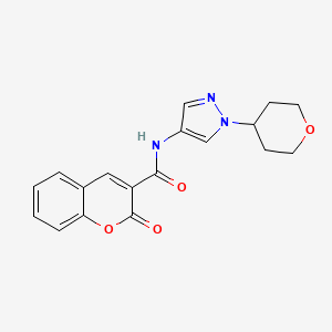 2-oxo-N-(1-(tetrahydro-2H-pyran-4-yl)-1H-pyrazol-4-yl)-2H-chromene-3-carboxamide