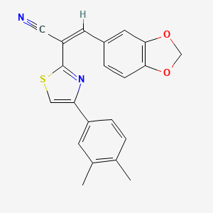 (Z)-3-(benzo[d][1,3]dioxol-5-yl)-2-(4-(3,4-dimethylphenyl)thiazol-2-yl)acrylonitrile