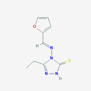 molecular formula C9H10N4OS B298818 5-ethyl-4-[(2-furylmethylene)amino]-4H-1,2,4-triazole-3-thiol 