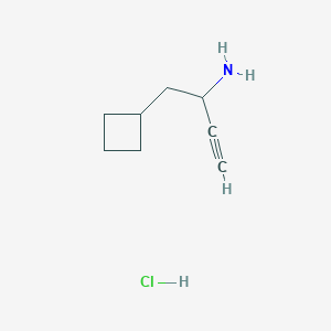 molecular formula C8H14ClN B2988181 1-Cyclobutylbut-3-yn-2-amine hydrochloride CAS No. 2241144-78-3