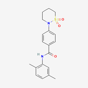 molecular formula C19H22N2O3S B2988182 N-(2,5-dimethylphenyl)-4-(1,1-dioxothiazinan-2-yl)benzamide CAS No. 899994-55-9