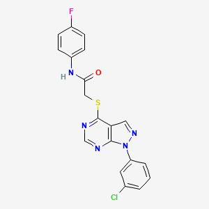 2-((1-(3-chlorophenyl)-1H-pyrazolo[3,4-d]pyrimidin-4-yl)thio)-N-(4-fluorophenyl)acetamide