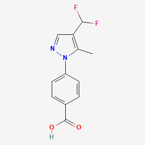 molecular formula C12H10F2N2O2 B2988206 4-[4-(Difluoromethyl)-5-methylpyrazol-1-yl]benzoic acid CAS No. 2248359-13-7