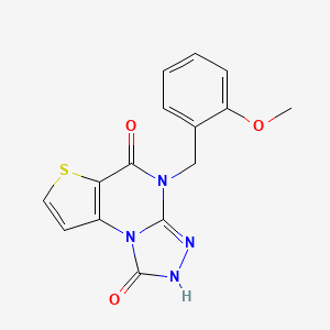 molecular formula C15H12N4O3S B2988207 4-(2-Methoxybenzyl)-2,4-dihydrothieno[2,3-e][1,2,4]triazolo[4,3-a]pyrimidine-1,5-dione CAS No. 1359215-66-9