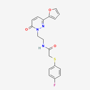 2-((4-fluorophenyl)thio)-N-(2-(3-(furan-2-yl)-6-oxopyridazin-1(6H)-yl)ethyl)acetamide
