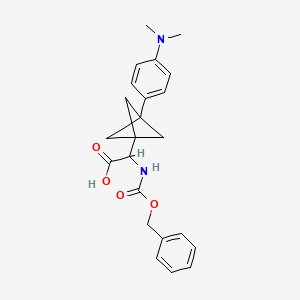 molecular formula C23H26N2O4 B2988219 2-[3-[4-(Dimethylamino)phenyl]-1-bicyclo[1.1.1]pentanyl]-2-(phenylmethoxycarbonylamino)acetic acid CAS No. 2287261-13-4