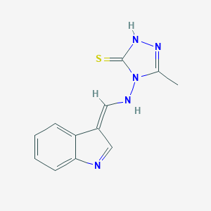 molecular formula C12H11N5S B298822 4-[[(Z)-indol-3-ylidenemethyl]amino]-3-methyl-1H-1,2,4-triazole-5-thione 