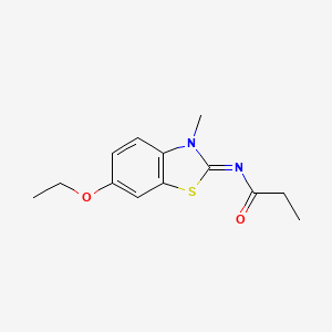 molecular formula C13H16N2O2S B2988220 (E)-N-(6-乙氧基-3-甲基苯并[d]噻唑-2(3H)-亚甲基)丙酰胺 CAS No. 392249-27-3