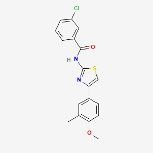 (Z)-3-chloro-N-(4-(4-methoxy-3-methylphenyl)thiazol-2(3H)-ylidene)benzamide