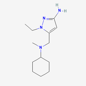 molecular formula C13H24N4 B2988224 5-{[cyclohexyl(methyl)amino]methyl}-1-ethyl-1H-pyrazol-3-amine CAS No. 1855944-07-8