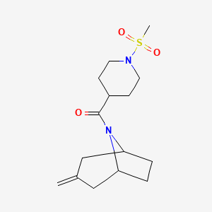 molecular formula C15H24N2O3S B2988228 ((1R,5S)-3-methylene-8-azabicyclo[3.2.1]octan-8-yl)(1-(methylsulfonyl)piperidin-4-yl)methanone CAS No. 2309750-51-2
