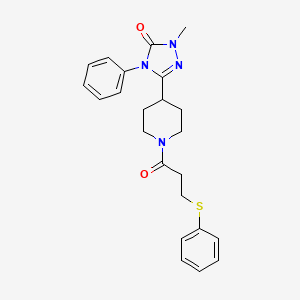1-methyl-4-phenyl-3-(1-(3-(phenylthio)propanoyl)piperidin-4-yl)-1H-1,2,4-triazol-5(4H)-one