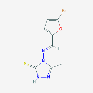molecular formula C8H7BrN4OS B298825 4-{[(5-bromo-2-furyl)methylene]amino}-5-methyl-4H-1,2,4-triazol-3-yl hydrosulfide 