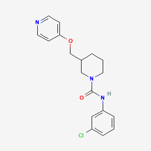 molecular formula C18H20ClN3O2 B2988250 N-(3-Chlorophenyl)-3-(pyridin-4-yloxymethyl)piperidine-1-carboxamide CAS No. 2380057-17-8