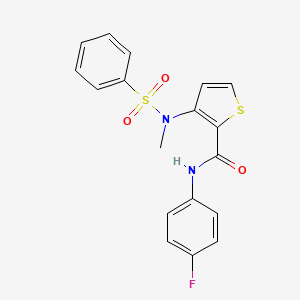 N-(4-fluorophenyl)-3-(N-methylphenylsulfonamido)thiophene-2-carboxamide