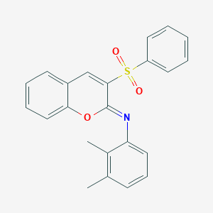 molecular formula C23H19NO3S B2988258 (Z)-2,3-二甲基-N-(3-(苯磺酰基)-2H-色烯-2-亚基)苯胺 CAS No. 902469-21-0