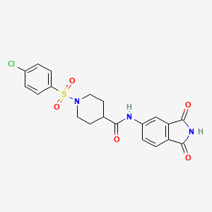 molecular formula C20H18ClN3O5S B2988261 1-((4-chlorophenyl)sulfonyl)-N-(1,3-dioxoisoindolin-5-yl)piperidine-4-carboxamide CAS No. 923398-11-2