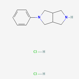 molecular formula C12H17ClN2 B2988269 2-Phenyloctahydropyrrolo[3,4-c]pyrrole dihydrochloride CAS No. 1187927-37-2