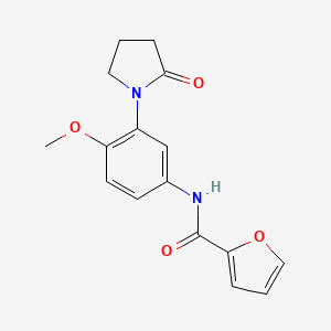molecular formula C16H16N2O4 B2988273 N-(4-methoxy-3-(2-oxopyrrolidin-1-yl)phenyl)furan-2-carboxamide CAS No. 941934-44-7