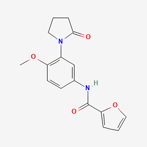 molecular formula C16H16N2O4 B2988273 N-[4-methoxy-3-(2-oxopyrrolidin-1-yl)phenyl]furan-2-carboxamide CAS No. 941934-44-7