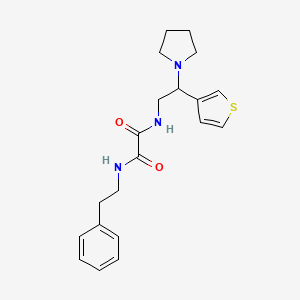molecular formula C20H25N3O2S B2988275 N1-phenethyl-N2-(2-(pyrrolidin-1-yl)-2-(thiophen-3-yl)ethyl)oxalamide CAS No. 946355-66-4