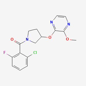 molecular formula C16H15ClFN3O3 B2988279 (2-Chloro-6-fluorophenyl)(3-((3-methoxypyrazin-2-yl)oxy)pyrrolidin-1-yl)methanone CAS No. 2034398-54-2