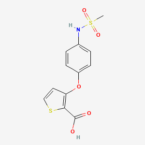 molecular formula C12H11NO5S2 B2988286 3-{4-[(Methylsulfonyl)amino]phenoxy}-2-thiophenecarboxylic acid CAS No. 882747-62-8