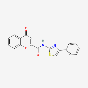 molecular formula C19H12N2O3S B2988287 4-oxo-N-(4-phenylthiazol-2-yl)-4H-chromene-2-carboxamide CAS No. 361166-33-8