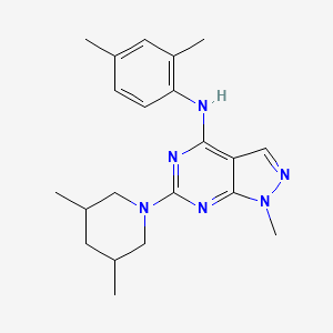 molecular formula C21H28N6 B2988290 N-(2,4-dimethylphenyl)-6-(3,5-dimethylpiperidin-1-yl)-1-methyl-1H-pyrazolo[3,4-d]pyrimidin-4-amine CAS No. 896002-59-8