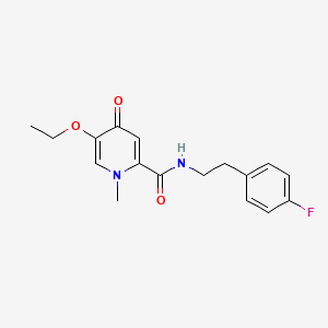 molecular formula C17H19FN2O3 B2988294 5-ethoxy-N-(4-fluorophenethyl)-1-methyl-4-oxo-1,4-dihydropyridine-2-carboxamide CAS No. 1105250-52-9