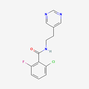 molecular formula C13H11ClFN3O B2988297 2-chloro-6-fluoro-N-(2-(pyrimidin-5-yl)ethyl)benzamide CAS No. 2034445-50-4