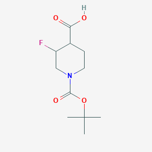 molecular formula C11H18FNO4 B2988298 1-(叔丁氧羰基)-3-氟哌啶-4-羧酸 CAS No. 1303974-46-0