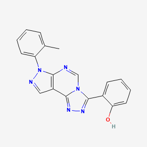 molecular formula C19H14N6O B2988308 2-(7-(邻甲苯基)-7H-吡唑并[4,3-e][1,2,4]三唑并[4,3-c]嘧啶-3-基)苯酚 CAS No. 900283-98-9