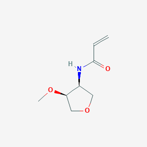 molecular formula C8H13NO3 B2988313 N-[(3S,4S)-4-Methoxyoxolan-3-yl]prop-2-enamide CAS No. 2224460-29-9