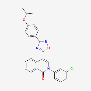 molecular formula C26H20ClN3O3 B2988314 2-(3-chlorophenyl)-4-(3-(4-isopropoxyphenyl)-1,2,4-oxadiazol-5-yl)isoquinolin-1(2H)-one CAS No. 1326824-48-9