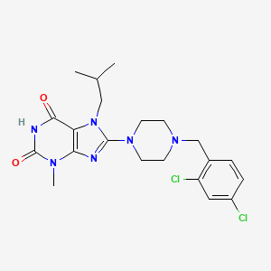 8-[4-[(2,4-Dichlorophenyl)methyl]piperazin-1-yl]-3-methyl-7-(2-methylpropyl)purine-2,6-dione