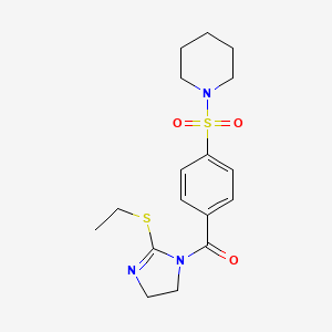 (2-(ethylthio)-4,5-dihydro-1H-imidazol-1-yl)(4-(piperidin-1-ylsulfonyl)phenyl)methanone